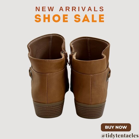 NEW LIFESTRIDE Women's Amara Strappy Ankle Boot Size 8.5 Tan Smooth - Picture 3 of 7